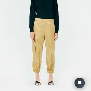 Tibi Italian Sporty Nylon Wilt Jogger - Gold